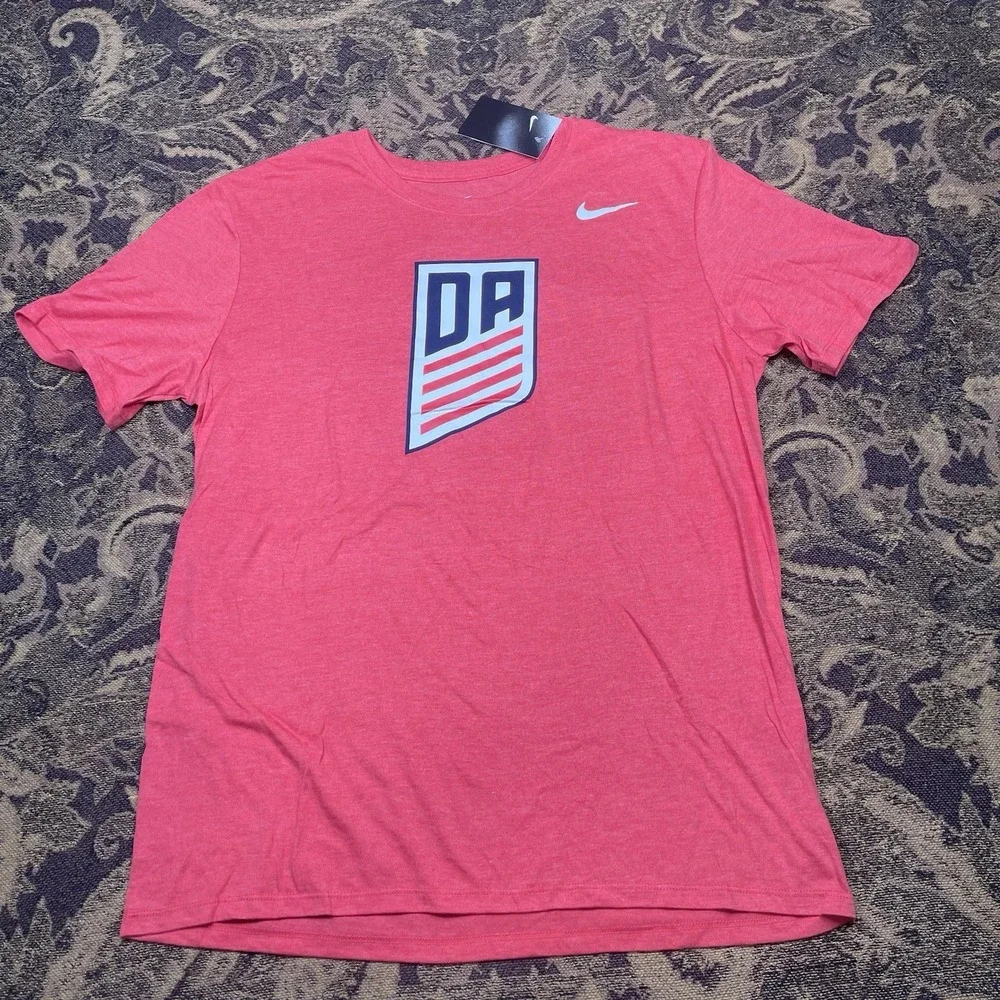 Nike USA Soccer Development Academy Heather Red T Shirt Mens Size Large New